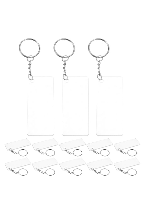 30Sets White Acrylic DIY Blank Keychain Kit Easy Carry for Handmade Accessories