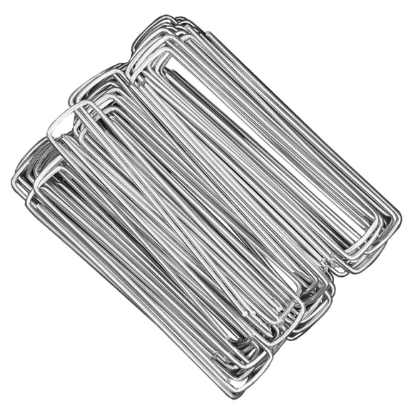 BESTYASH 30pcs Heavy Duty Garden Fabric Ground Stakes U-Shaped Steel Pegs Q195 for Lawn and Landscaping