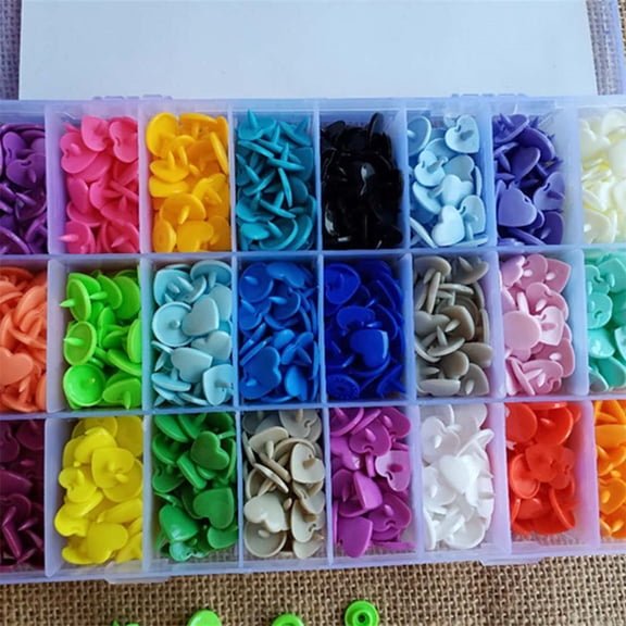 BESTYASH 360Sets Plastic Snap Fastener for Clothes Assorted Colors with Storage Box