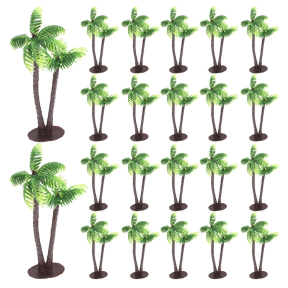 BESTYASH 36Pcs Realistic Green Coconut Tree Decor for Landscaping and Miniature Scenery Model