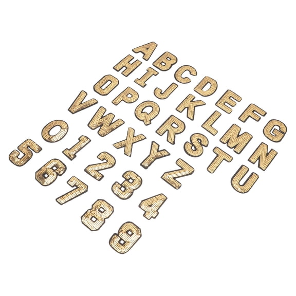 BESTYASH 36Pcs Embroidered Alphabet Iron on Patch Light Brown Sewing Patches for Clothes and Accessories