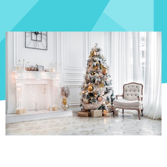 BESTYASH 3D Christmas Photo Backdrop High Resolution Lightweight Holiday Party Background for Photography Studio and Home Use