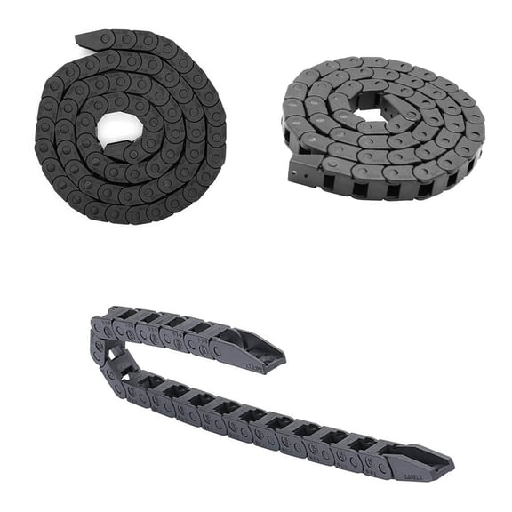 BESTYASH 3D Printer Accessory Semi Enclosed Black Nylon Towing Chain for Reciprocating Motion Cable Tubing
