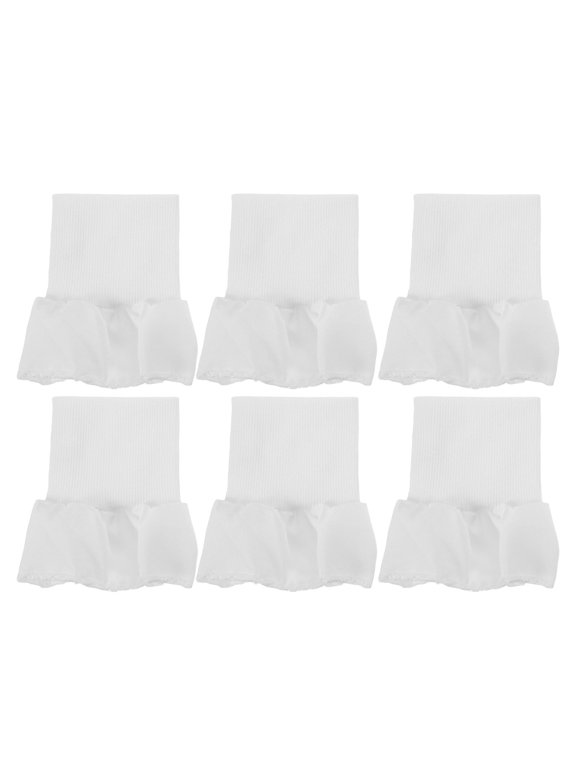 3 Pairs White Ribbed Tubular Knit Sleeve Cuffs for Jacket, Sweatshirt Repair and Replacement
