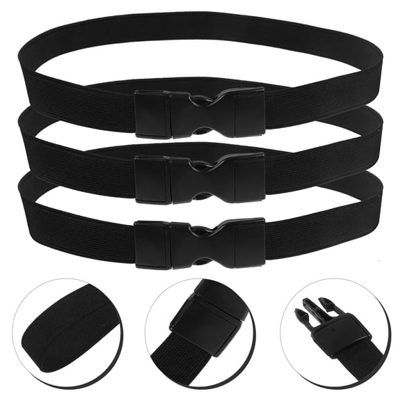 BESTYASH 3Pcs Adjustable Trash Bag Band Elastic Garbage Bin Fixing Circle Band Black