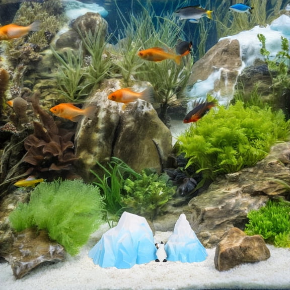 BESTYASH 3Pcs Aquarium Hideaway Rock Sky Blue Polar Iceberg Landscape Decoration