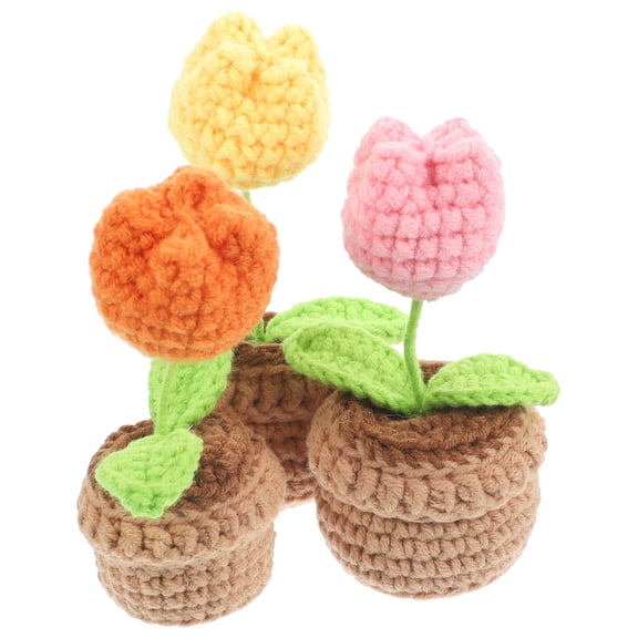 BESTYASH 3Pcs Artificial Tulip Flower Assorted Color Diy Birthday Gift for Family Friends