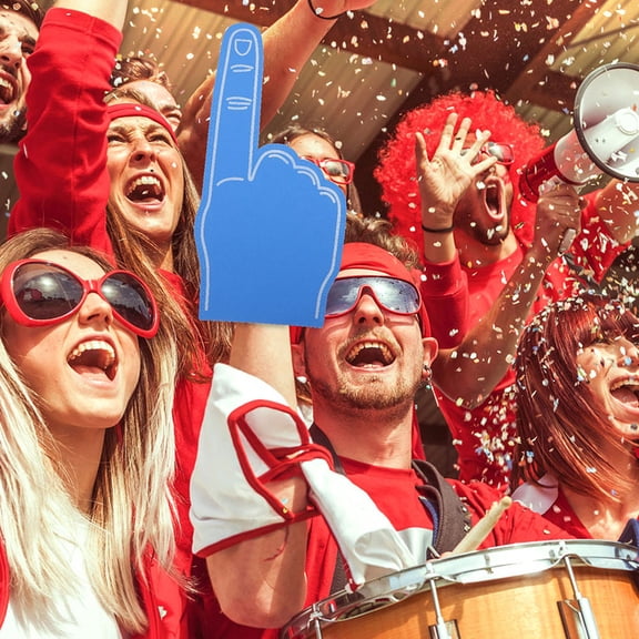 BESTYASH 3Pcs Assorted Color Foam Finger Decorative Football Hand Prop Portable for Fan Cheering