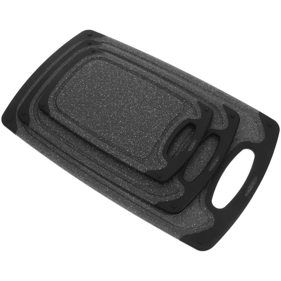 BESTYASH 3Pcs Black Cutting Mat Set PP Material with Hanging Hole and Steady Non Slip Edges