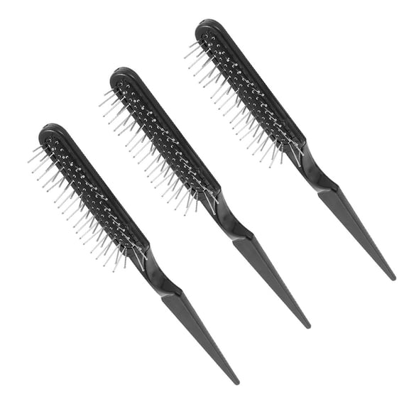 BESTYASH 3Pcs Black Hair Brush with Rat Tail Pick for Hair Dye and Styling At Home