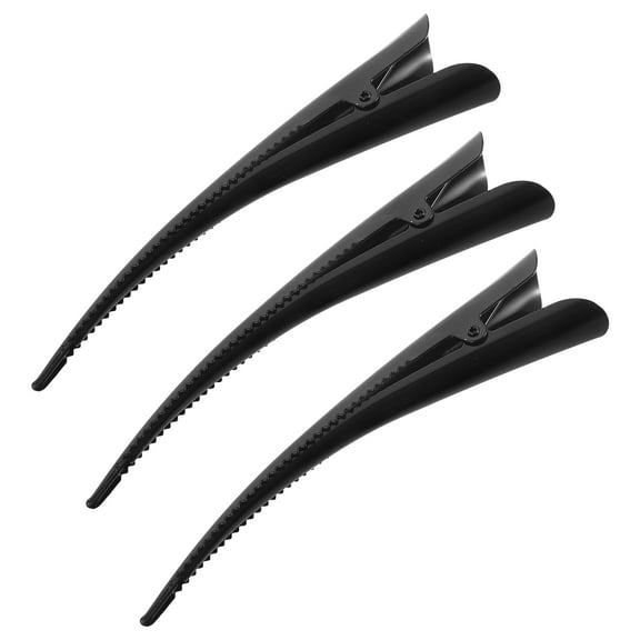 BESTYASH 3Pcs Black Metal Duckbill Hair Clips Stay in Place Hair Clamps for Smooth Styling