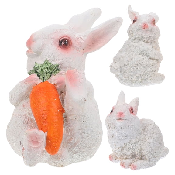 BESTYASH 3-Piece Assorted Color Bonsai Animal Figurines Resin Craft Garden Decor for Easter and Home