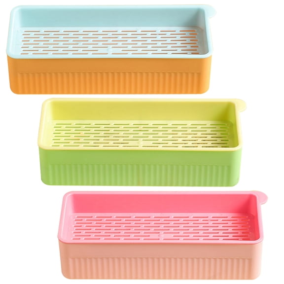BESTYASH 3Pcs Convenient Cat Plant Pot for Home Use Durable Plastic Material with Soilless Hydroponic Sprout Tray