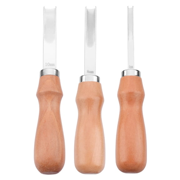 BESTYASH 3-Piece Edge Skiving Tool Set with Wide Blades for Wallet Making, Belt Crafting, and Professional Shoemaking