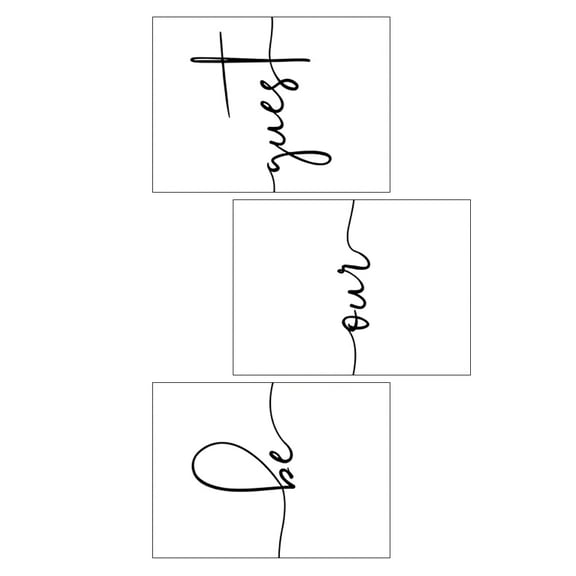 BESTYASH 3Pcs Extra Large Guest Room Wall Art Frameless Paintings with Clear Printed Colors