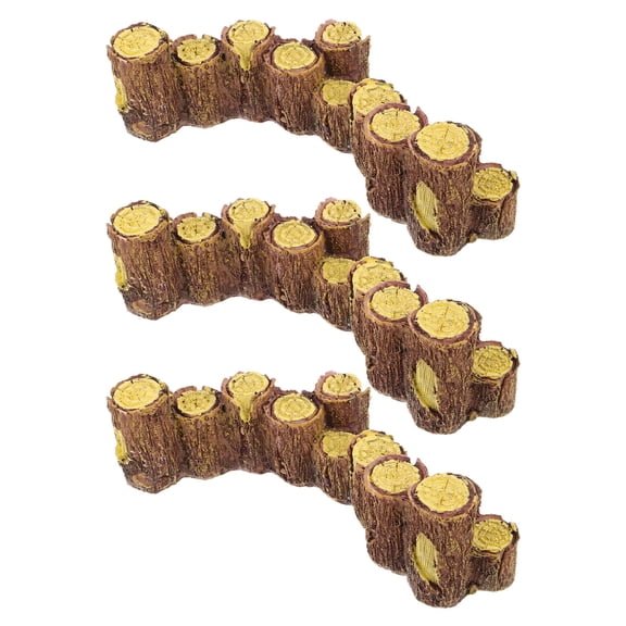 BESTYASH Set of 3 Faux Resin Tree Stump Garden Stakes for Outdoor Landscape, Yard, and Sand Table Decoration
