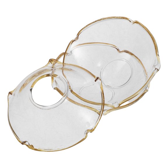 BESTYASH Taper Candle Drip Guards Glass Plated Gold Rim 3Pcs Reusable for Home