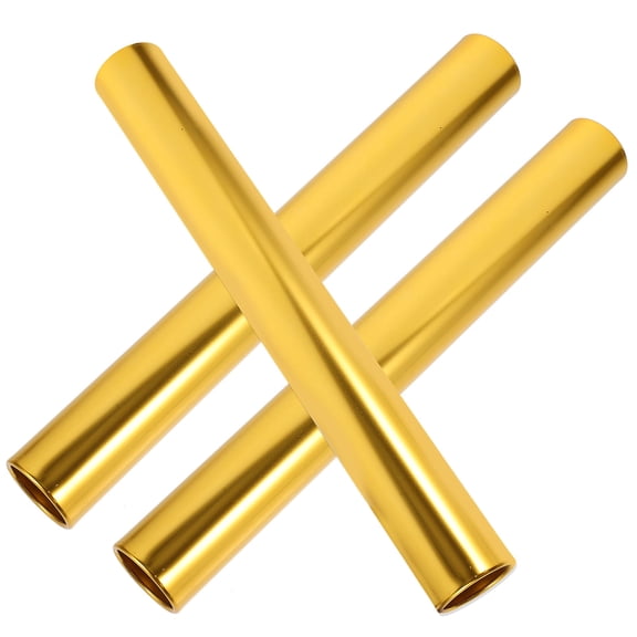 BESTYASH 3Pcs Lightweight Aluminum Relay Baton Set for School Track Races in Golden Color