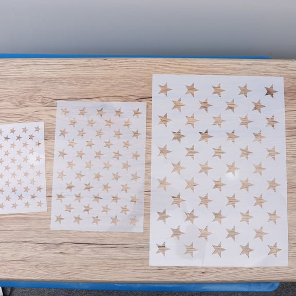 BESTYASH 3Pcs Wall Painting Stencils White Premium Plastic for Drawing on Wood Fabric Glass Metal Cement