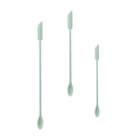 BESTYASH 3-Piece Kitchen Silicone Jam Scraper Set in Green with Flexible, Soft, Non-Stick for Easy Spreading