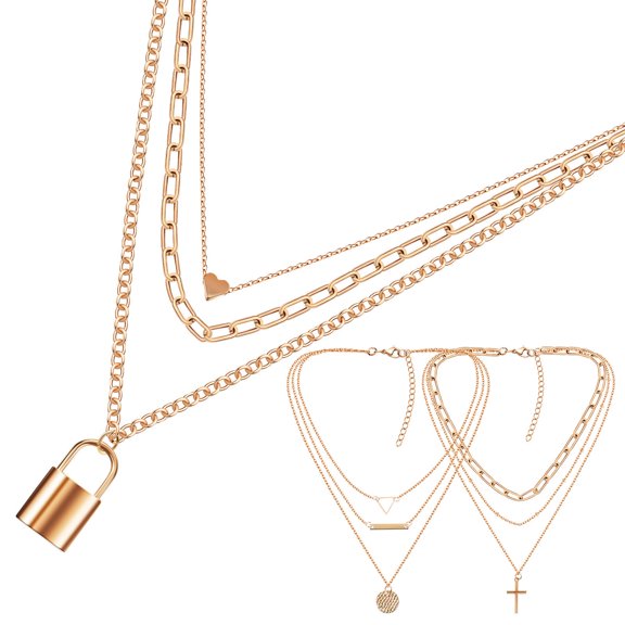 BESTYASH 3-Piece Layered Metal Necklace Set for Women, Perfect for Weddings, Dates, Parties, and Special Occasions