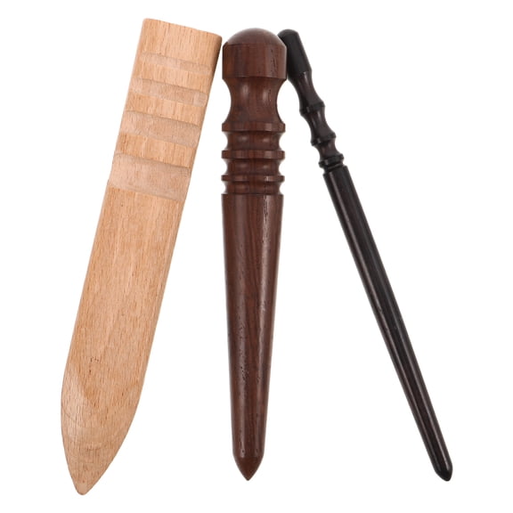 BESTYASH 3Pcs Leathercare Burnishing Kit with Edge Burnisher and Polishing Stick for Belt Wallet and Bag Straps