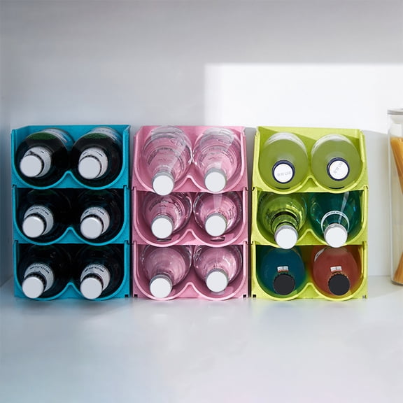 BESTYASH 3Pcs Multi Function Green Beer Rack Stackable Beverage Storage Organizer for Refrigerator and Kitchen