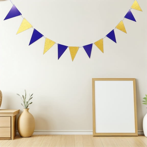 BESTYASH 3-Piece Multicolor Triangle Party Banner Flags String for Holiday, Wedding, Birthday and Event Decorations