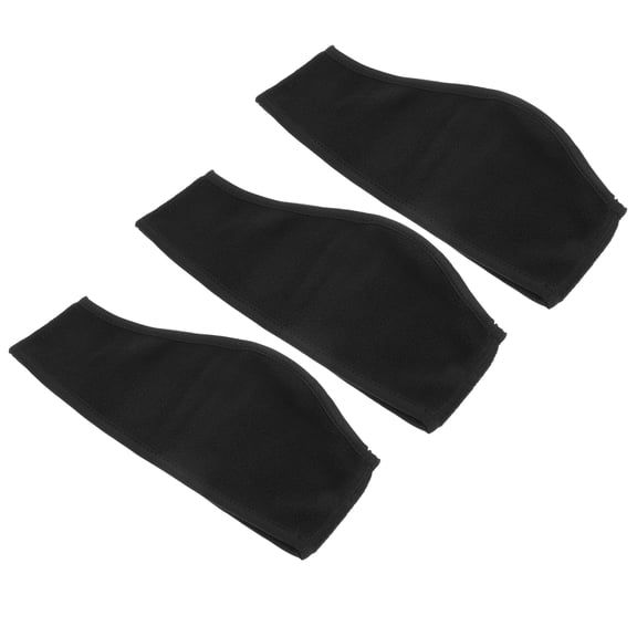 BESTYASH 3Pcs Outdoor Windproof Winter Head Wrap Black Polar Fleece Sports Headband