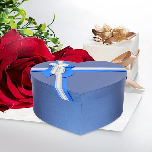 BESTYASH 3Pcs Party Favor Box Blue Paper Storage For Friends Family Valentine's Day