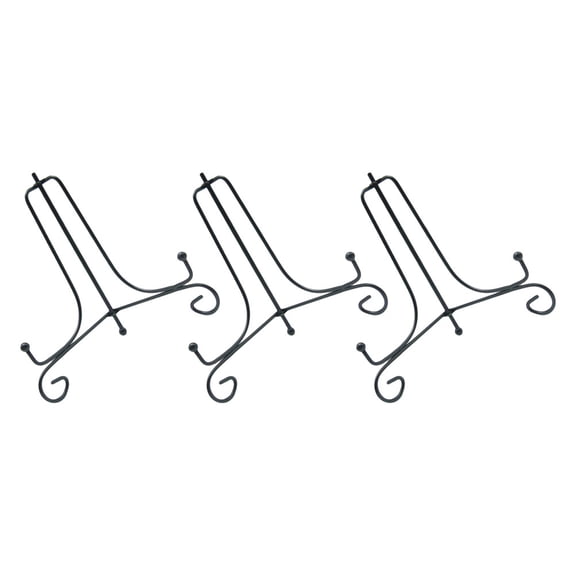 BESTYASH 3Pcs Plate Display Rack Iron Material Black with Modern Simple Design for Home