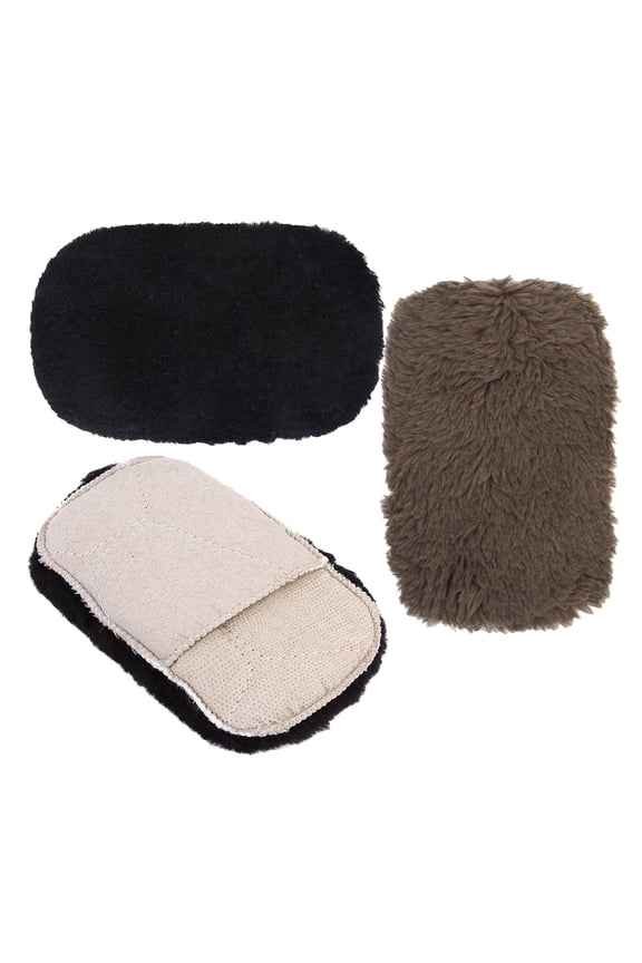 3Pcs Plush Shoe Polishing Gloves Brown Thick Large Cover Prevent Shoe Polish Contact