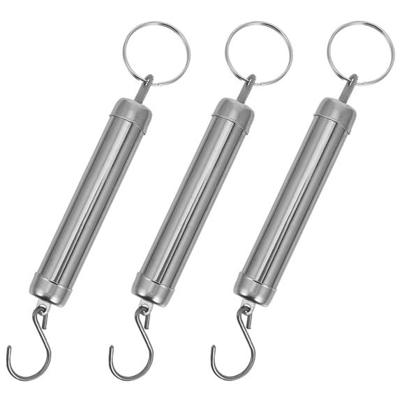 BESTYASH 3Pcs Portable Spring Weighing Scale Tool Stainless Steel Accurate Travel Equipment
