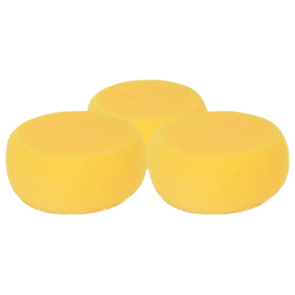 BESTYASH 3Pcs Portable Round Sponge for Pottery Clay Painting and Face Painting in Yellow