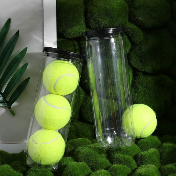 BESTYASH 3Pcs Practical Transparent Tennis Bottle Durable Balls Holder with Lid for Sports Supply