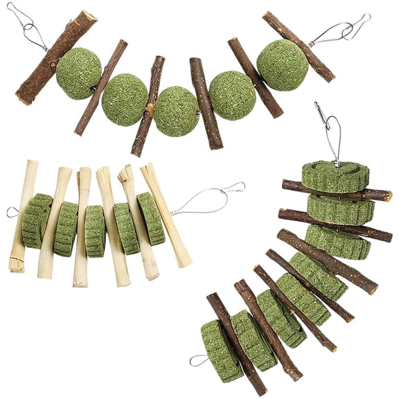 BESTYASH 3Pcs Rabbit Chewing Playthings Wood Multi Pets Indoor Play Dental Care