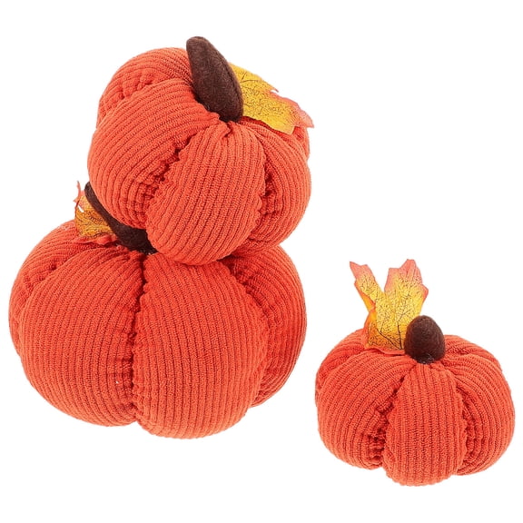 BESTYASH 3Pcs Red Simulation Pumpkin Ornaments for Autumn Harvest and Kitchen Decor