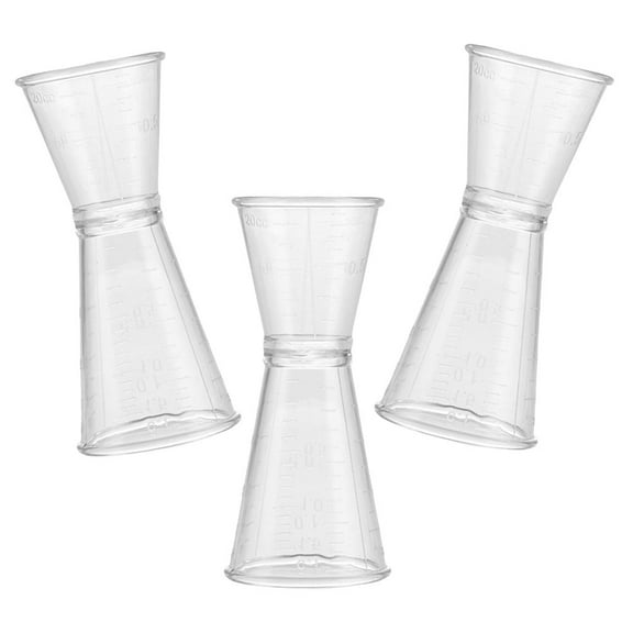 BESTYASH Bartending Measuring Cup Tool Jigger Transparent Plastic 3Pcs