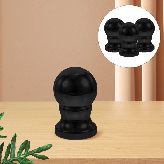 BESTYASH 3Pcs Rotating Flag Pole Ball Finial Black Flagpole Topper Ornament for Smooth Display