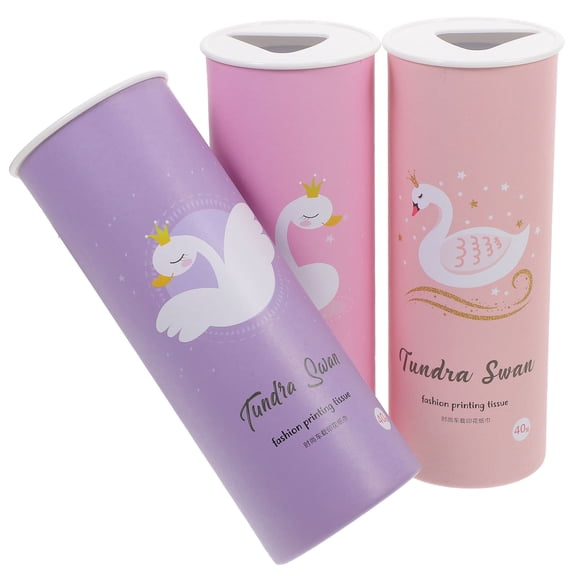 BESTYASH 3Pcs Portable Cylinder Tissue Box for Car Bathroom Kitchen Assorted Color Compact Holder