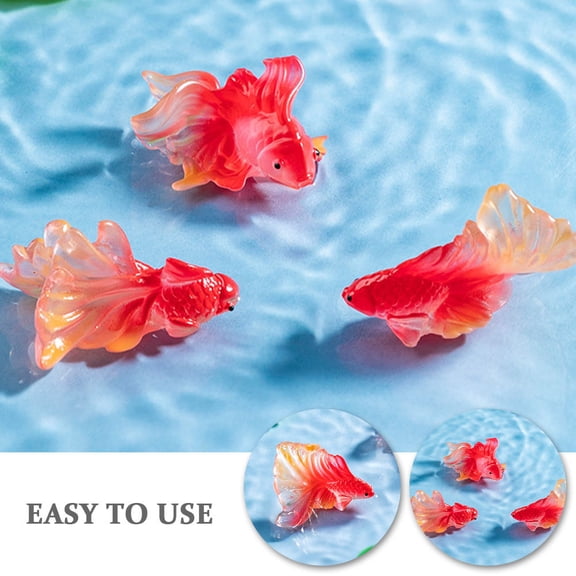 BESTYASH 3Pcs Small Fish Tank Decorations Resin Koi Fish Sculptures for Home Office Aquarium Scene