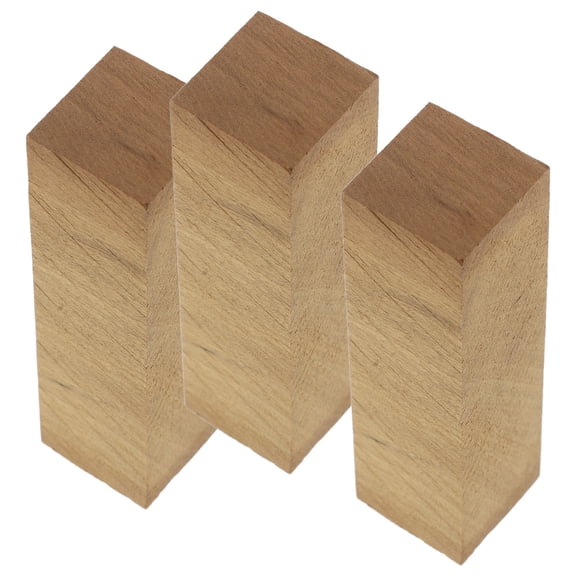 BESTYASH 3Pcs Square Wood Dowels Light Brown Unfinished Wood Pieces for Craft Projects and Furniture Maintenance
