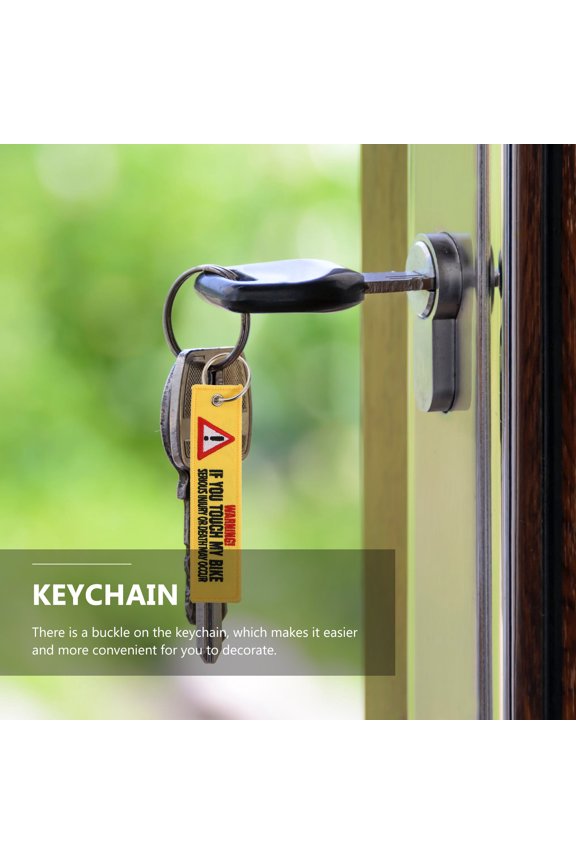 3Pcs Unique Yellow Key Holder Pendant with Warning Sign for Decorative Use