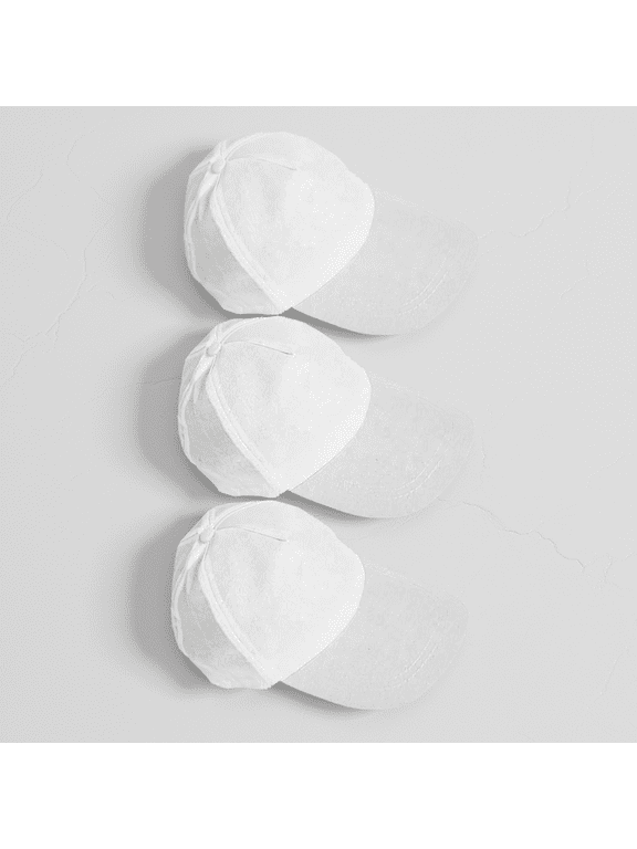 3-Pack White Unisex Baseball Caps Blank Peak Hats Ideal for Painting and Custom Designs