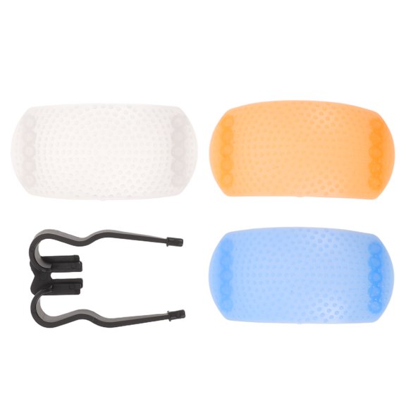 BESTYASH 3Pcs Universal Dslr Flash Diffuser Dome Covers in White Orange Blue for Travel
