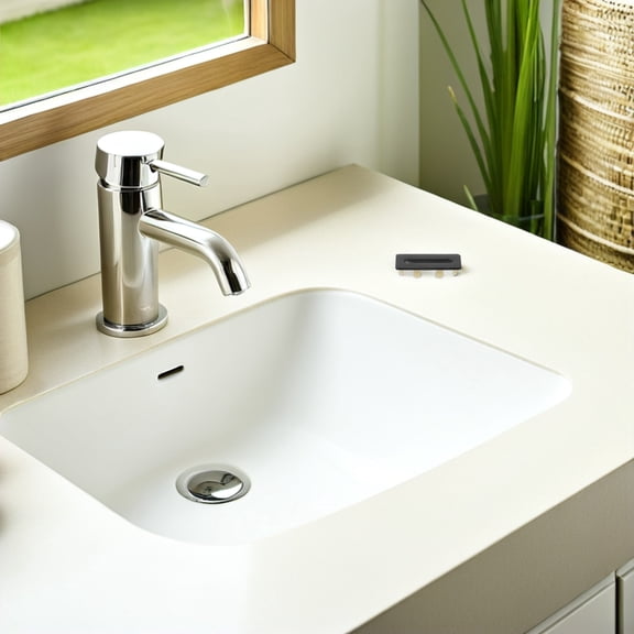 BESTYASH 3Pcs Black Rectangle Sink Overflow Cover with Universal Fit for Bathroom Basins