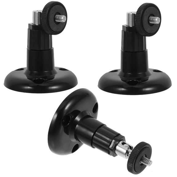 BESTYASH 3-Pack Black Wall Mount Floating Shelves Plastic Camera Brackets for Indoor Home Security and Surveillance