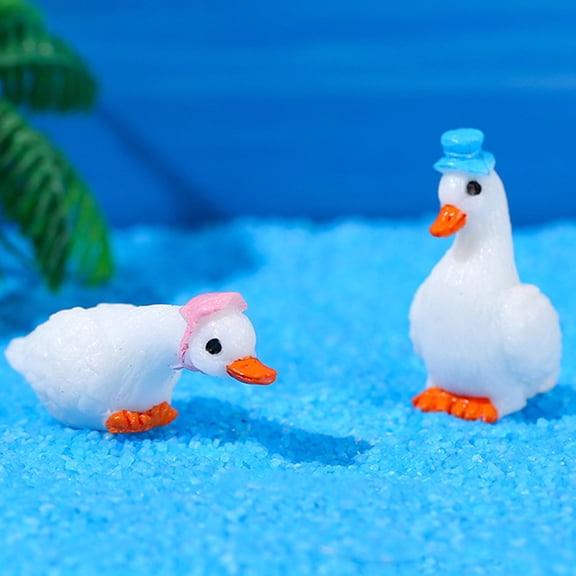 BESTYASH Set of 3 White Swan Resin Figurines for Garden, Flowerpot, Home and Outdoor Decorative Sculptures