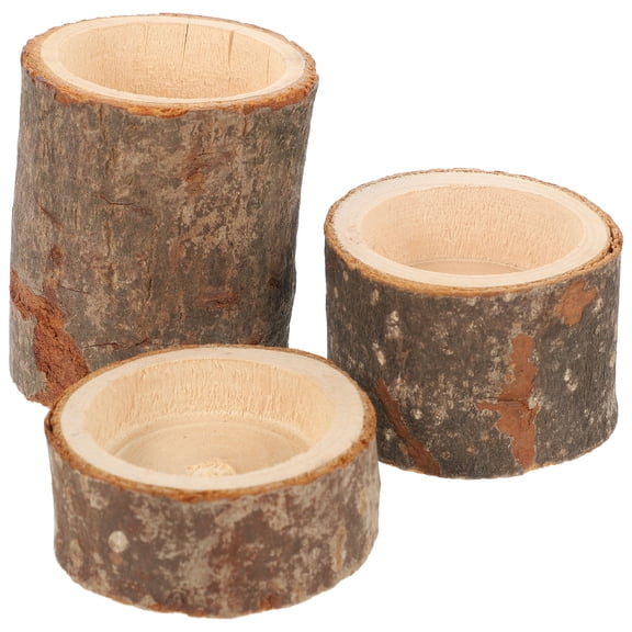 BESTYASH Set of 3 Wooden Candlesticks for Table Centerpiece, Home Decor, Wedding and Party Decoration