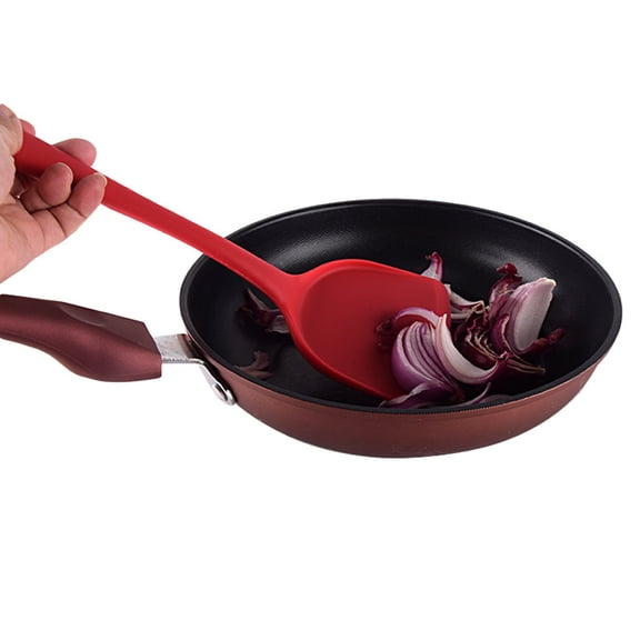 BESTYASH 3-Piece Silicone Cooking Utensil Set Red Non-Stick Kitchen Tools with Spoon, Turner, and Ladle